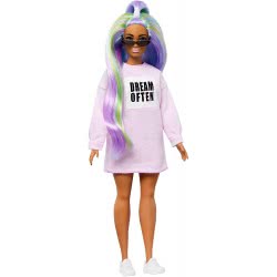Mattel Barbie Fashionistas Κούκλα Με Μακριά Πολύχρωμα Μαλλιά Και Φούτερ Dream Often FBR37 / GHW52 887961804393