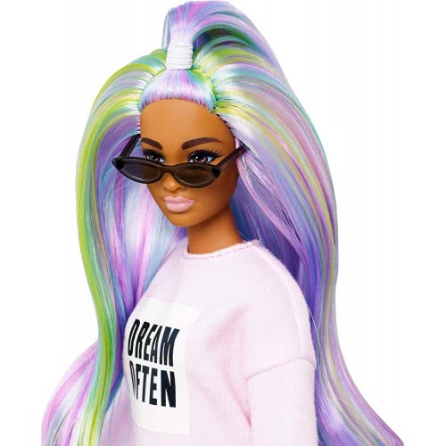 Mattel Barbie Fashionistas Κούκλα Με Μακριά Πολύχρωμα Μαλλιά Και Φούτερ Dream Often FBR37 / GHW52 887961804393