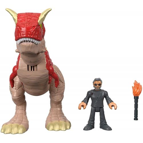 Mattel Imaginext Carnotaurus And Dr. Malcolm - Jurassic World Δεινόσαυρος Και Φιγούρα FMX88 / GBN16 887961719178