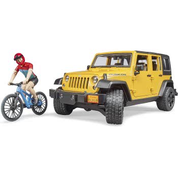 bruder Jeep Wrangler Rubicon Unlimited Αυτοκίνητο Με Ποδήλατο Και Αναβάτη 02543 4001702025434