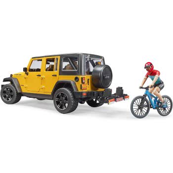 bruder Jeep Wrangler Rubicon Unlimited With 1 Mountain Bike And Cyclist 02543 4001702025434