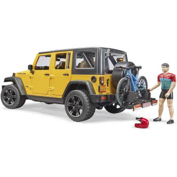 bruder Jeep Wrangler Rubicon Unlimited With 1 Mountain Bike And Cyclist 02543 4001702025434