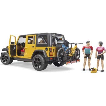 bruder Jeep Wrangler Rubicon Unlimited With 1 Mountain Bike And Cyclist 02543 4001702025434