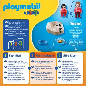 Playmobil 1.2.3 Τρενάκι Με Βαγόνι-Σκυλάκι 70406 4008789704061
