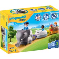 Playmobil 1.2.3 Τρενάκι Με Βαγόνια-Ζωάκια 70405 4008789704054