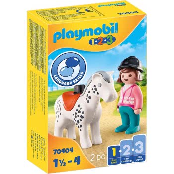 Playmobil 1.2.3 - Ruiter Met Paard 70404 4008789704047