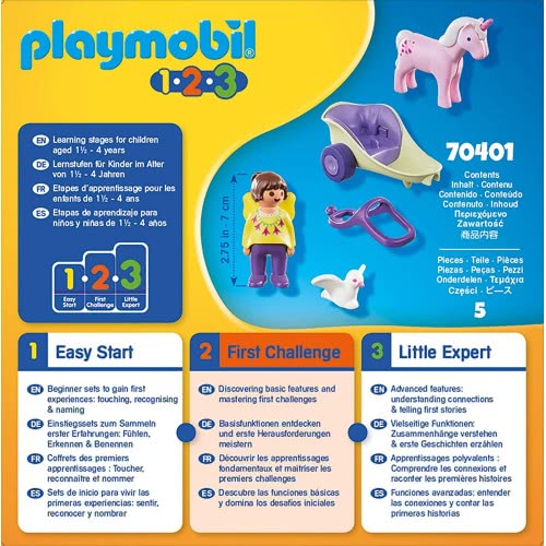 Playmobil 1.2.3 Νεραϊδοάμαξα Με Μονόκερο 70401 4008789704016