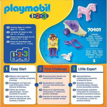 Playmobil 1.2.3 Unicorn Carriage With Fairy 70401 4008789704016