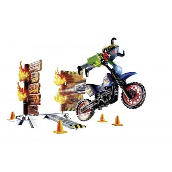 Playmobil Stunt Show Motocross With Fiery Wall 70553 4008789705532