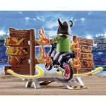 Playmobil Stunt Show Μηχανή Motocross Με Φλεγόμενο Τοίχο 70553 4008789705532