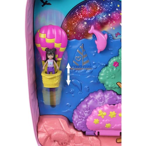 Mattel Polly Pocket Koala Adventures Wearable Purse Compact With Micro Polly Doll Friend Doll, 8 Outdoor-Related Features, 5 Ani