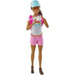 Mattel Barbie Hiking Doll Brunette, With Puppy Και 9 Accessories Including Backpack Pet Carrier, Map, Camera Και More GKH73 / GR