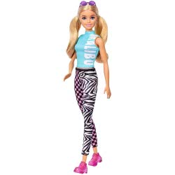 Mattel Barbie Fashionistas 158 Κούκλα Με Ξανθά Μαλλιά Με Φόρεμα Και Κολάν Malibu FBR37 / GRB50 887961900224