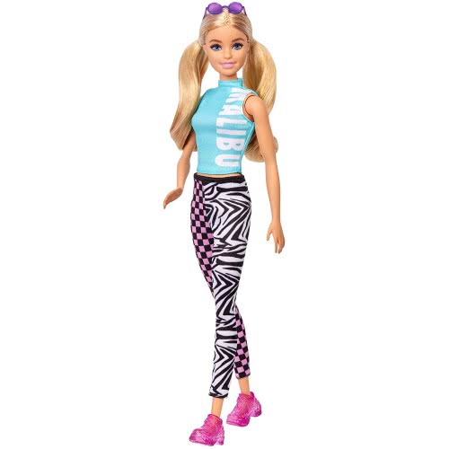 Mattel Barbie Fashionistas 158 Κούκλα Με Ξανθά Μαλλιά Με Φόρεμα Και Κολάν Malibu FBR37 / GRB50 887961900224