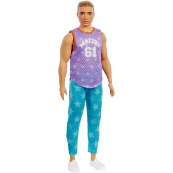 Mattel Barbie Ken Fashionistas No.165 Κούκλα Με Μωβ Μπλούζα Malibu DWK44 / GRB89 887961900408