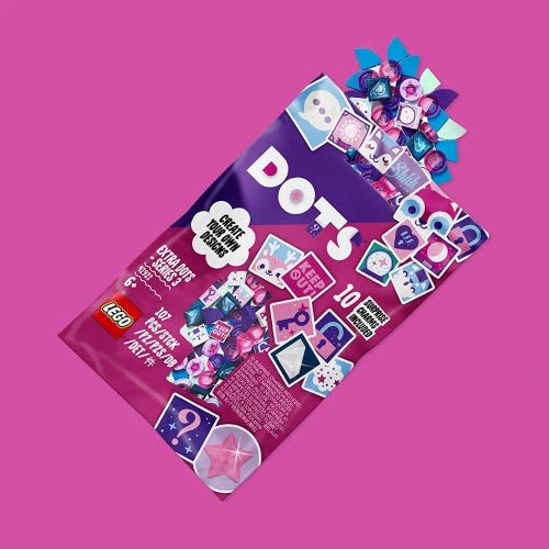 LEGO Dots Extra Dots Series 3 Tile Pack, Jewellery DIY Craft Set With 10 Surprise Charms 41921 5702016914597
