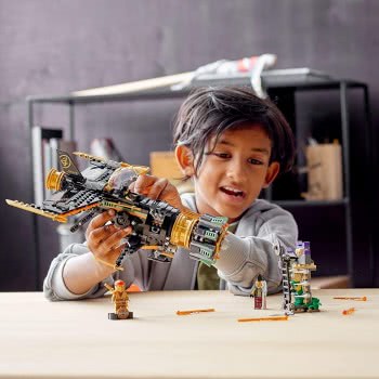 LEGO Ninjago Legacy Boulder Blaster Aeroplane Toy With Prison And Collectible Gold Ninja Kai Figure 71736 5702016888751