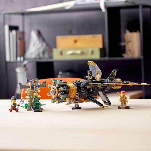 LEGO Ninjago Legacy Boulder Blaster Aeroplane Toy With Prison And Collectible Gold Ninja Kai Figure 71736 5702016888751