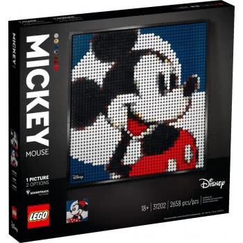 LEGO Art Disneys Mickey Mouse Poster, Canvas Wall Decor, 31202 5702016914894