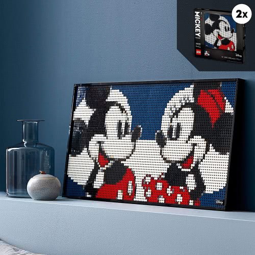 LEGO Art Disneys Mickey Mouse Poster, Canvas Wall Decor, 31202 5702016914894