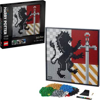 LEGO Art Harry Potter Hogwarts Crests Poster, Canvas Wall Decor 31201 5702016914535