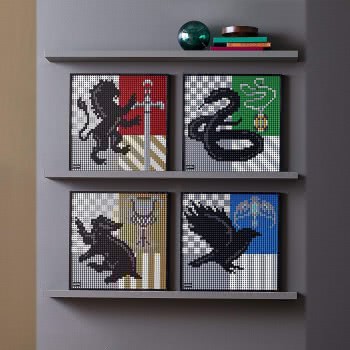 LEGO Art Harry Potter Hogwarts Crests Poster, Canvas Wall Decor 31201 5702016914535