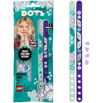 LEGO Dots Mermaid Vibes Bracelets Jewellery Set, Tiles DIY Gifts, Arts And Crafts For Kids 41909 5702016667554