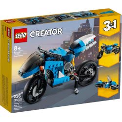 LEGO Creator 3 In 1 Superbike Toy Motorcycle To Classic Bike To Hoverbike Building Set 31114 5702016888362