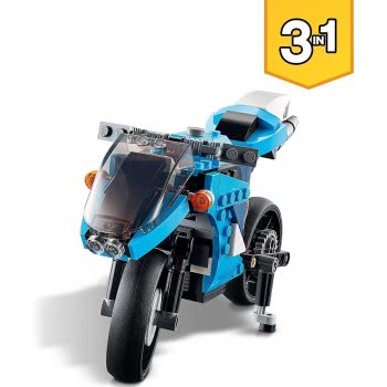 LEGO Creator 3 In 1 Superbike Toy Motorcycle To Classic Bike To Hoverbike Building Set 31114 5702016888362