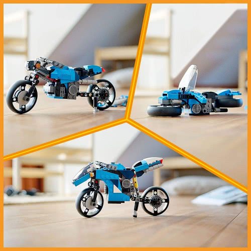 LEGO Creator 3 In 1 Superbike Toy Motorcycle To Classic Bike To Hoverbike Building Set 31114 5702016888362
