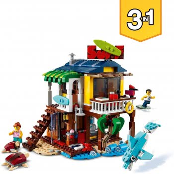 LEGO Creator 3 In 1 Surfer Beach House, Lighthouse And Pool House Summer Building Set 31118 5702016889390