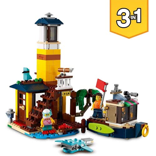 LEGO Creator 3 In 1 Surfer Beach House, Lighthouse And Pool House Summer Building Set 31118 5702016889390