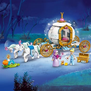 LEGO Disney Princess Cinderellas Royal Carriage Toy With 2 Mini Dolls And Horse Figures 43192 5702016916430