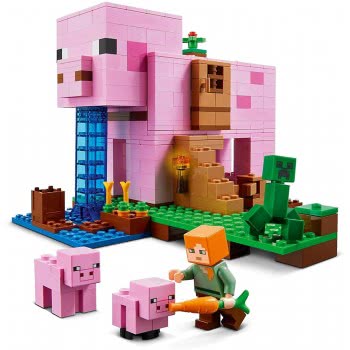 LEGO Minecraft The Pig House Building Set With Alex Και Creeper Το Χοιροστάσιο 21170 5702016913880