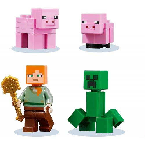 LEGO Minecraft The Pig House Building Set With Alex Και Creeper Το Χοιροστάσιο 21170 5702016913880