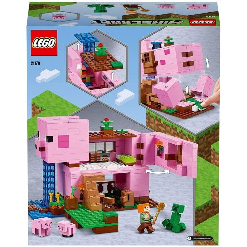 LEGO Minecraft The Pig House Building Set With Alex And Creeper Figure 21170 5702016913880