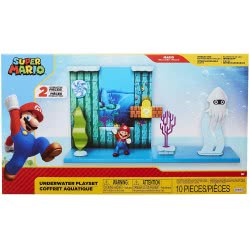 JAKKS PACIFIC Super Mario Underwater Playset Interactive Enviromentpiece Mario Figure And Blooper Squid 400184 192995400184