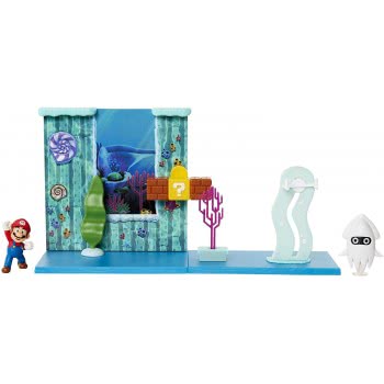 JAKKS PACIFIC Super Mario Underwater Playset Interactive Enviromentpiece Mario Figure And Blooper Squid 400184 192995400184