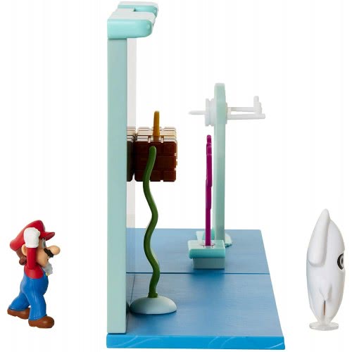 JAKKS PACIFIC Super Mario Underwater Playset Interactive Enviromentpiece Mario Figure And Blooper Squid 400184 192995400184