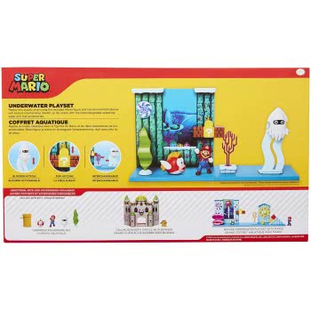 JAKKS PACIFIC Super Mario Underwater Playset Interactive Enviromentpiece Mario Figure And Blooper Squid 400184 192995400184