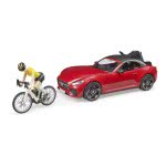 bruder Αυτοκίνητο Roadster Με Ποδήλατο Και Αναβάτη 1:16 03485 4001702034856