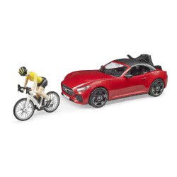 bruder Roadster With Racing Bicycle And Cyclist 1:16 (Br003485) 03485 4001702034856