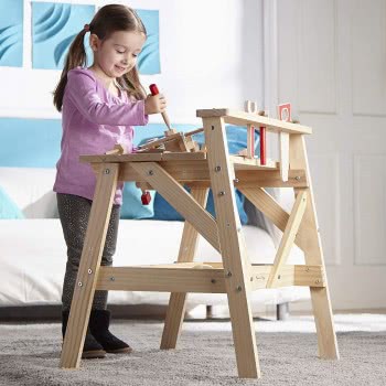 Melissa and Doug Wooden Project Solid Wood Workbench 12369 000772123693