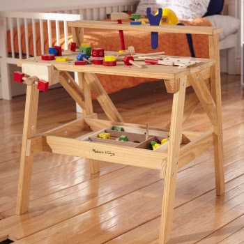 Melissa and Doug Wooden Project Solid Wood Workbench 12369 000772123693