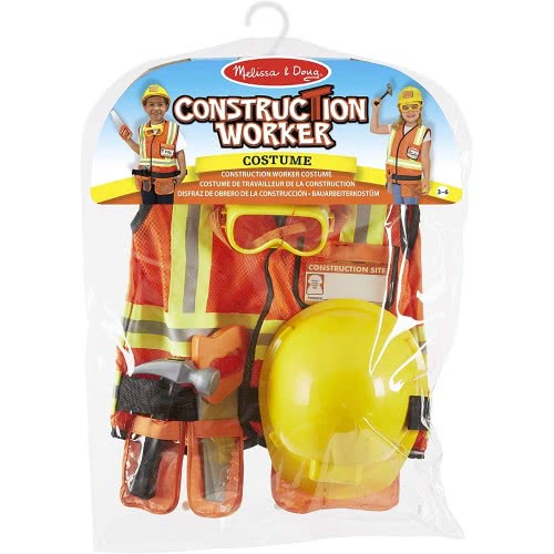 Melissa and Doug Construction Worker Role-Play Costume Set 14837 000772148375