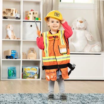 Melissa and Doug Construction Worker Role-Play Costume Set 14837 000772148375