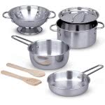 Melissa and Doug Pots And Pans Set Μεταλλικά Σκεύη Μαγειρικής 8 Τεμ 14265 000772142656