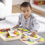 Melissa and Doug Pattern Blocks And Boards Ξύλινο Σετ Το Πρώτο Μου Τάγκραμ Με 120 Ξύλινα Σχήματα 10029 000772100298