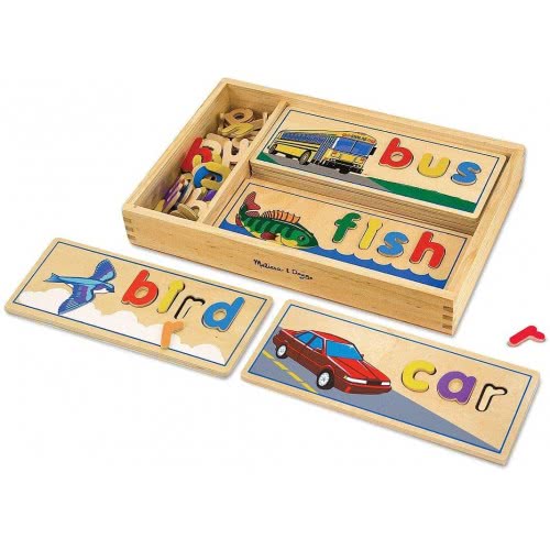 Melissa and Doug See Και Spell Ξύλινο Εκπαιδευτικό Παιχνίδι Με 8 Πλακέτες Διπλής Όψης Και 64 Γράμματα 12940 000772129404