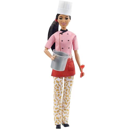 Mattel Barbie Pasta Chef Brunette Doll (12-In/30.40-Cm) With Colorful Chef Top GTW38 887961921380